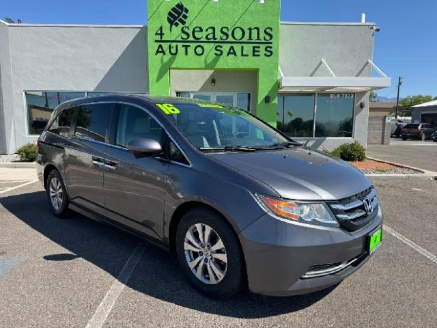 2016 Modern Steel Metallic /Gray, leather Honda Odyssey EX-L (5FNRL5H6XGB) with an 3.5L V6 SOHC 24V engine, 6-Speed Automatic transmission, located at 1865 East Red Hills Pkwy, St. George, 84770, (435) 628-0023, 37.120850, -113.543640 - Photo#0