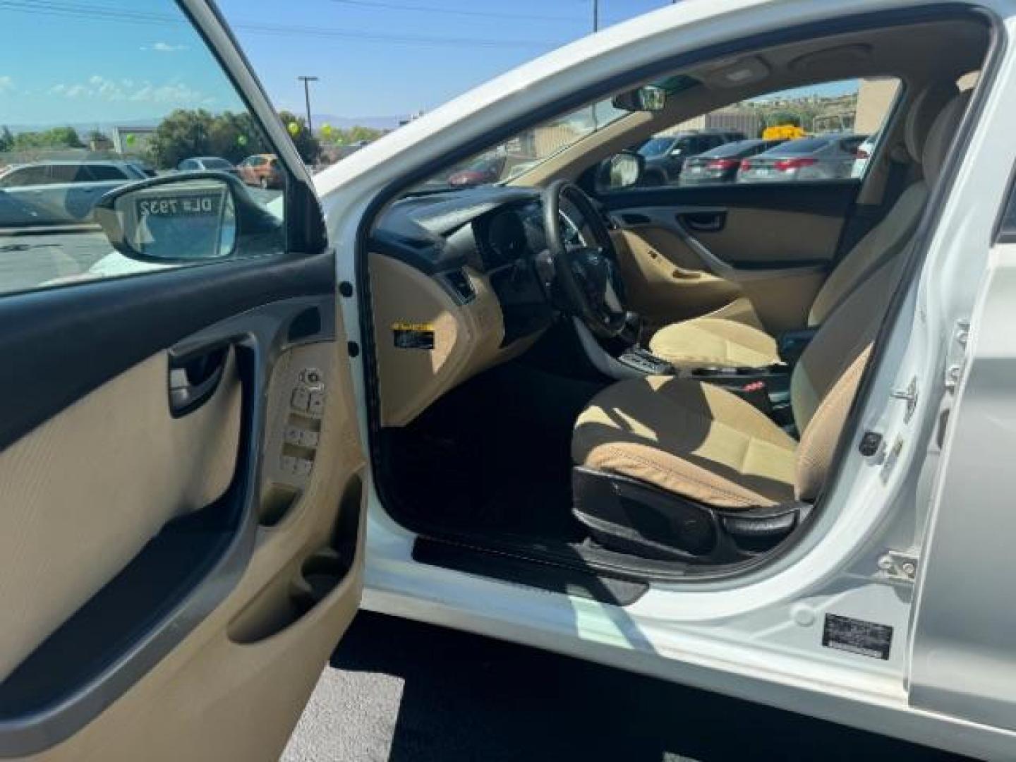 2013 White /Beige Leather Interior Hyundai Elantra Limited (5NPDH4AE3DH) with an 1.8L L4 DOHC 16V engine, 6-Speed Automatic transmission, located at 940 North Main Street, Cedar City, UT, 84720, (435) 628-0023, 37.692936, -113.061897 - Photo#8