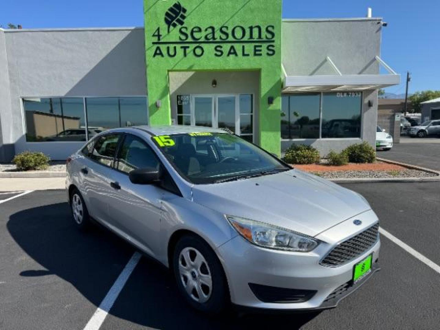 2015 Ingot Silver Metallic /Charcoal Black Insert w/Warm Steel Surround, cloth Ford Focus S Sedan (1FADP3E23FL) with an 2.0L L4 DOHC 16V engine, 5-Speed Manual transmission, located at 1865 East Red Hills Pkwy, St. George, 84770, (435) 628-0023, 37.120850, -113.543640 - Photo#0