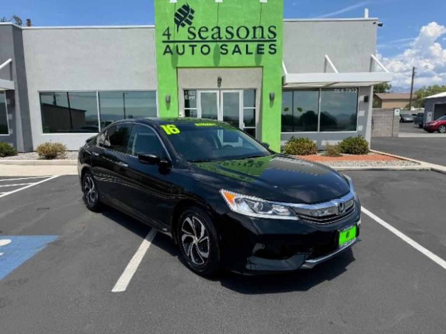 2016 Crystal Black Pearl /Black, cloth Honda Accord LX Sedan CVT (1HGCR2F38GA) with an 2.4L L4 DOHC 16V engine, Continuously Variable Transmission transmission, located at 1865 East Red Hills Pkwy, St. George, 84770, (435) 628-0023, 37.120850, -113.543640 - Photo#0