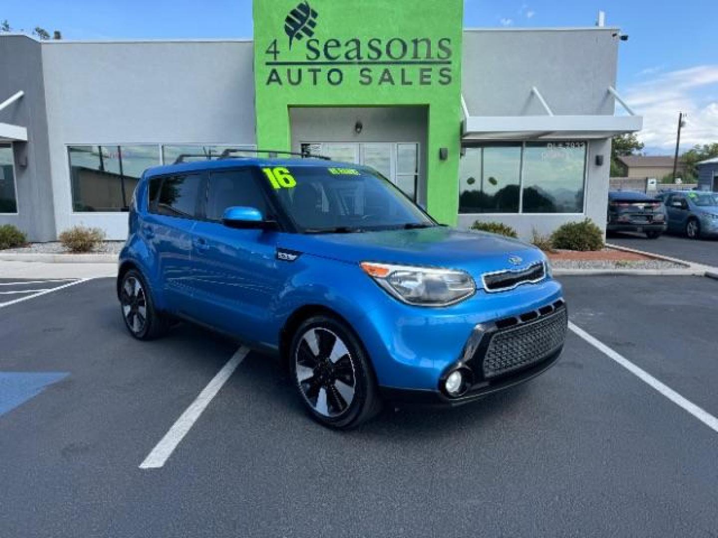 2016 Fathom Blue /Black, cloth Kia Soul + (KNDJP3A51G7) with an 2.0L L4 DOHC 16V engine, 6-Speed Automatic transmission, located at 940 North Main Street, Cedar City, UT, 84720, (435) 628-0023, 37.692936, -113.061897 - We specialize in helping ALL people get the best financing available. No matter your credit score, good, bad or none we can get you an amazing rate. Had a bankruptcy, divorce, or repossessions? We give you the green light to get your credit back on the road. Low down and affordable payments that fit - Photo#0