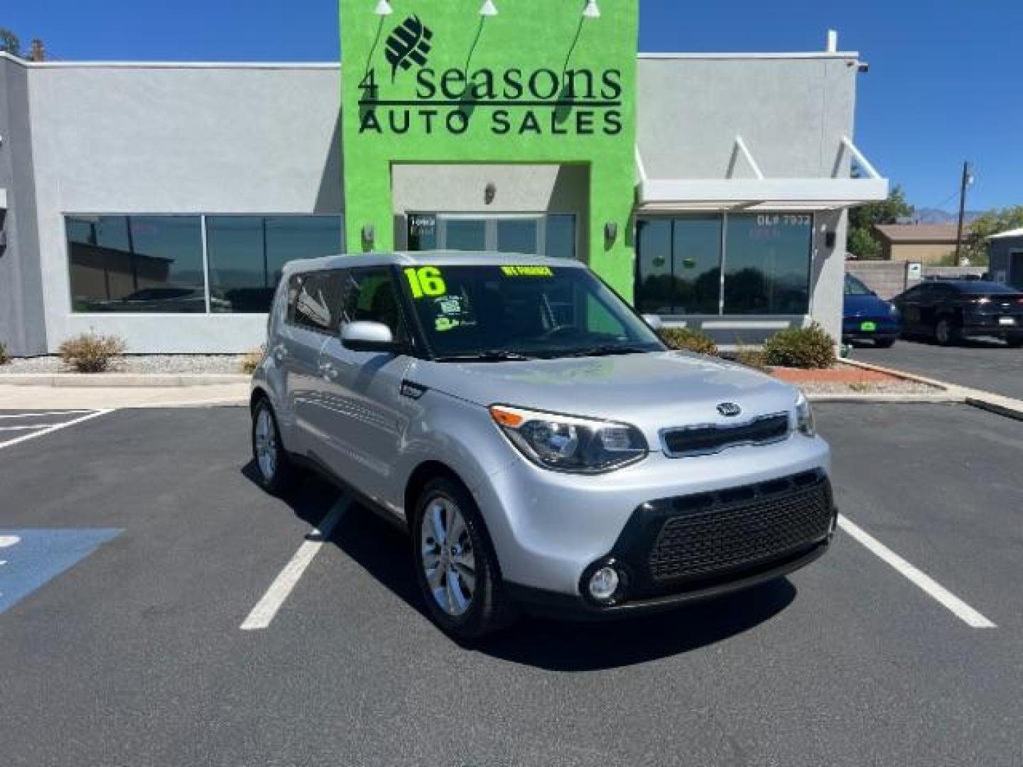 2016 Bright Silver /Black, cloth Kia Soul + (KNDJP3A5XG7) with an 2.0L L4 DOHC 16V engine, 6-Speed Automatic transmission, located at 940 North Main Street, Cedar City, UT, 84720, (435) 628-0023, 37.692936, -113.061897 - We specialize in helping ALL people get the best financing available. No matter your credit score, good, bad or none we can get you an amazing rate. Had a bankruptcy, divorce, or repossessions? We give you the green light to get your credit back on the road. Low down and affordable payments that fit - Photo#0