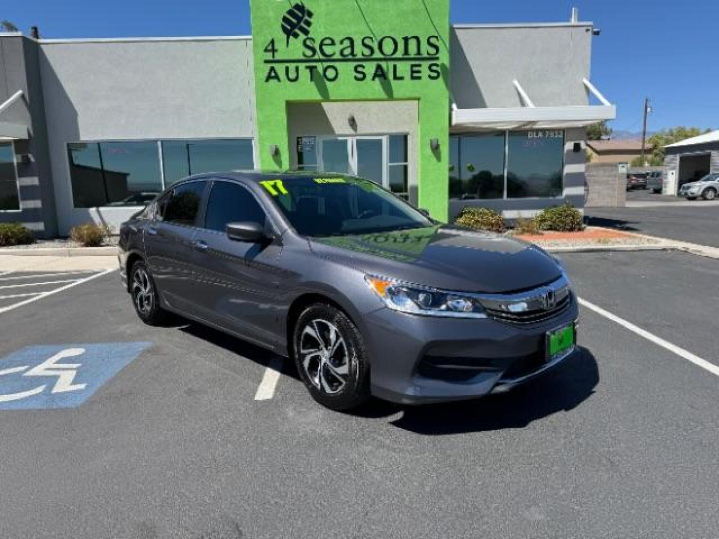 2017 Gray /Black, cloth Honda Accord LX Sedan CVT (1HGCR2F33HA) with an 2.4L L4 DOHC 16V engine, Continuously Variable Transmission transmission, located at 1865 East Red Hills Pkwy, St. George, 84770, (435) 628-0023, 37.120850, -113.543640 - Photo#0