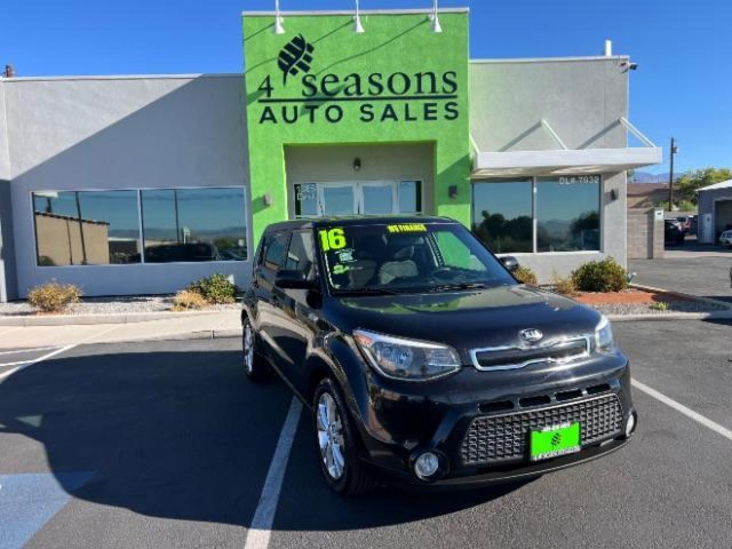 2016 Shadow Black /Black, cloth Kia Soul + (KNDJP3A5XG7) with an 2.0L L4 DOHC 16V engine, 6-Speed Automatic transmission, located at 1865 East Red Hills Pkwy, St. George, 84770, (435) 628-0023, 37.120850, -113.543640 - Photo#0