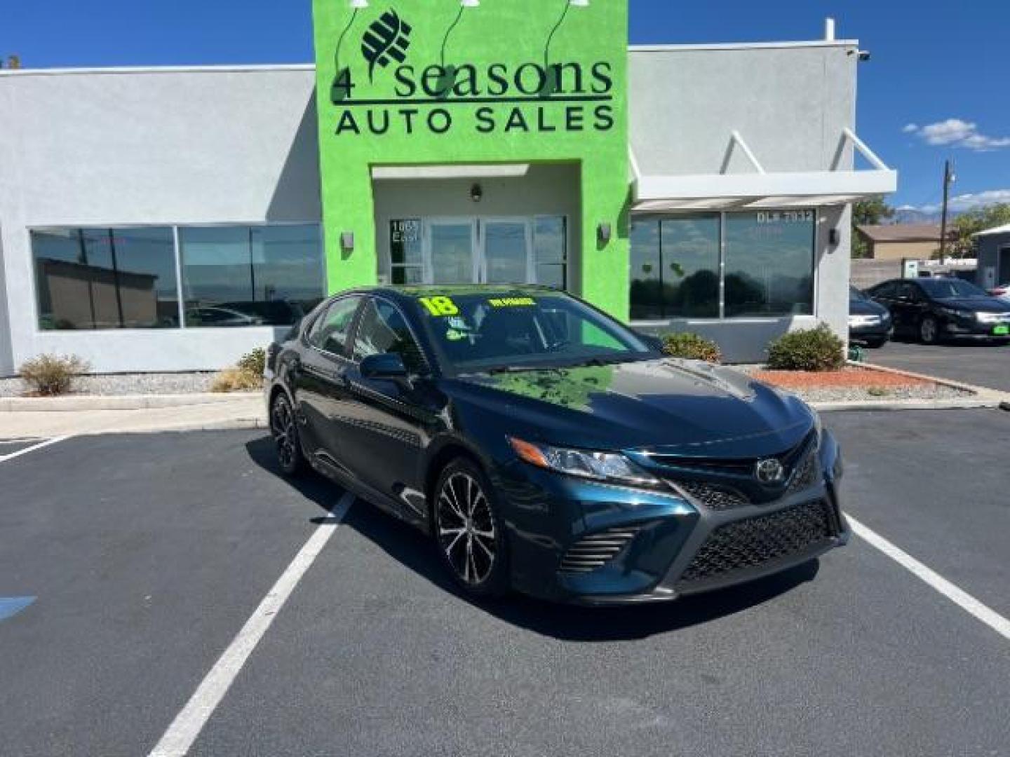 2018 Galactic Aqua Mica /Ash, cloth Toyota Camry LE (4T1B11HKXJU) with an 2.5L L4 DOHC 16V engine, 8-Speed Automatic transmission, located at 1865 East Red Hills Pkwy, St. George, 84770, (435) 628-0023, 37.120850, -113.543640 - Photo#0