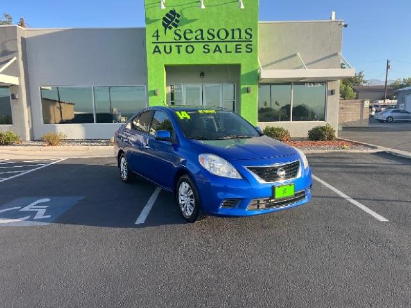 2014 Blue Onyx /Charcoal Nissan Versa 1.6 SV Sedan (3N1CN7AP9EL) with an 1.6L L4 DOHC 16V engine, automatic transmission, located at 1865 East Red Hills Pkwy, St. George, 84770, (435) 628-0023, 37.120850, -113.543640 - Photo#0