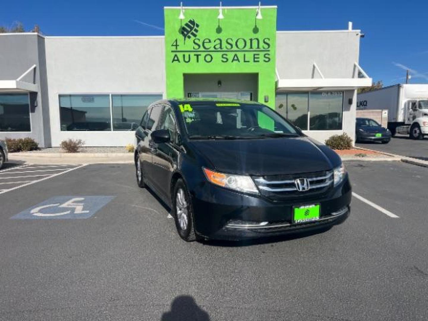 2014 Crystal Black Pearl /Gray Honda Odyssey EX-L (5FNRL5H6XEB) with an 3.5L V6 SOHC 24V engine, 6-Speed Automatic transmission, located at 940 North Main Street, Cedar City, UT, 84720, (435) 628-0023, 37.692936, -113.061897 - We specialize in helping ALL people get the best financing available. No matter your credit score, good, bad or none we can get you an amazing rate. Had a bankruptcy, divorce, or repossessions? We give you the green light to get your credit back on the road. Low down and affordable payments that fit - Photo#0