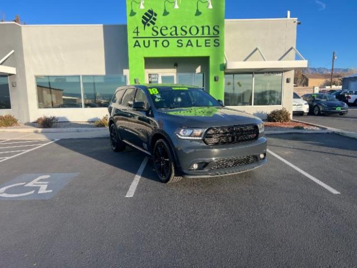 2018 Bruiser Grey Clear Coat /Black, leather/sueded microfiber Dodge Durango GT 2WD (1C4RDHDG4JC) with an 3.6L V6 DOHC 24V engine, 8-Speed Automatic transmission, located at 1865 East Red Hills Pkwy, St. George, 84770, (435) 628-0023, 37.120850, -113.543640 - We specialize in helping ALL people get the best financing available. No matter your credit score, good, bad or none we can get you an amazing rate. Had a bankruptcy, divorce, or repossessions? We give you the green light to get your credit back on the road. Low down and affordable payments that fit - Photo#0