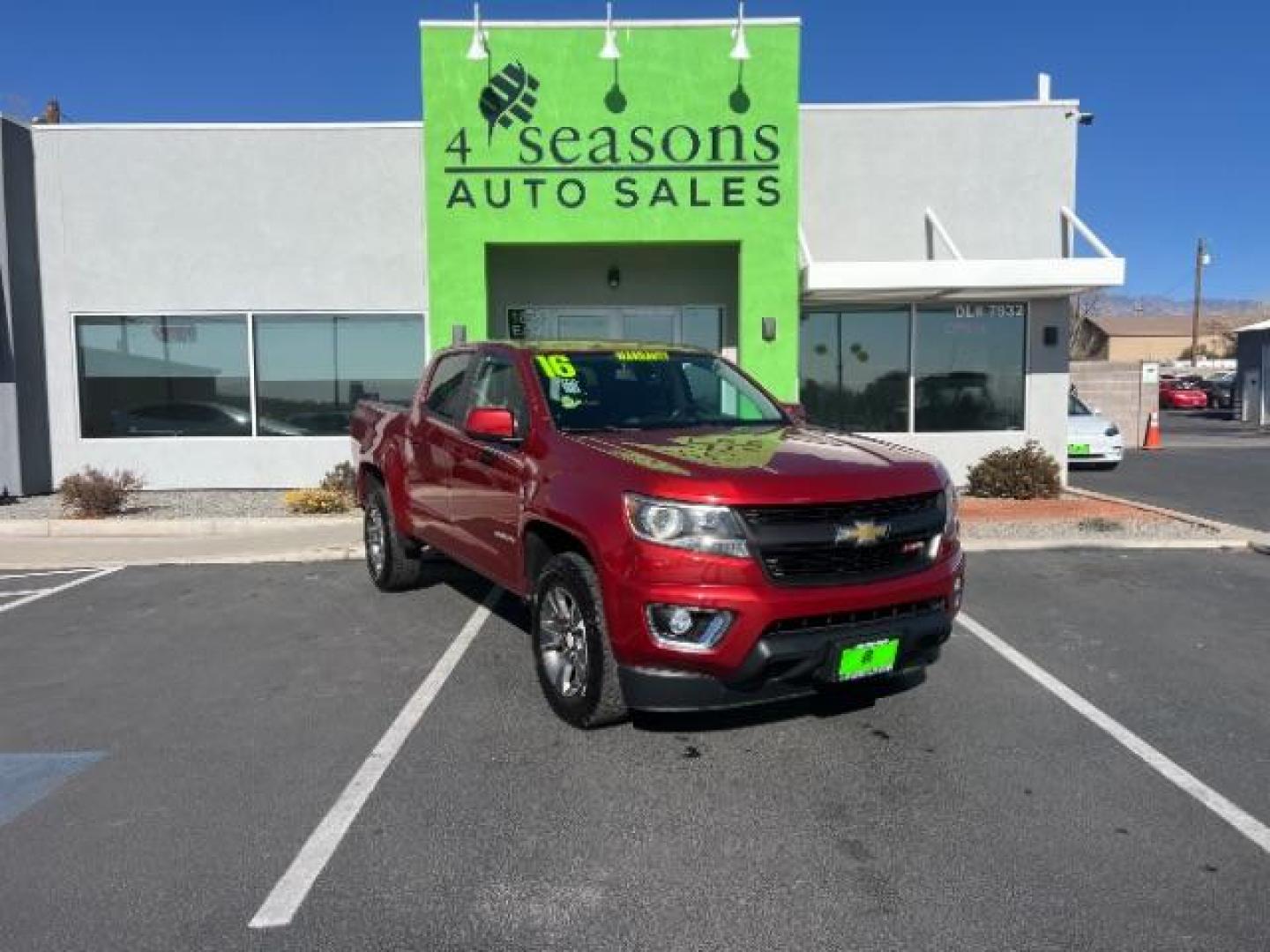 2016 Red Rock Metallic /Jet Black, leatherette/cloth Chevrolet Colorado Z71 Crew Cab 2WD Short Box (1GCGSDE36G1) with an 3.6L V6 DOHC 24V engine, 6-Speed Automatic transmission, located at 1865 East Red Hills Pkwy, St. George, 84770, (435) 628-0023, 37.120850, -113.543640 - We specialize in helping ALL people get the best financing available. No matter your credit score, good, bad or none we can get you an amazing rate. Had a bankruptcy, divorce, or repossessions? We give you the green light to get your credit back on the road. Low down and affordable payments that fit - Photo#0