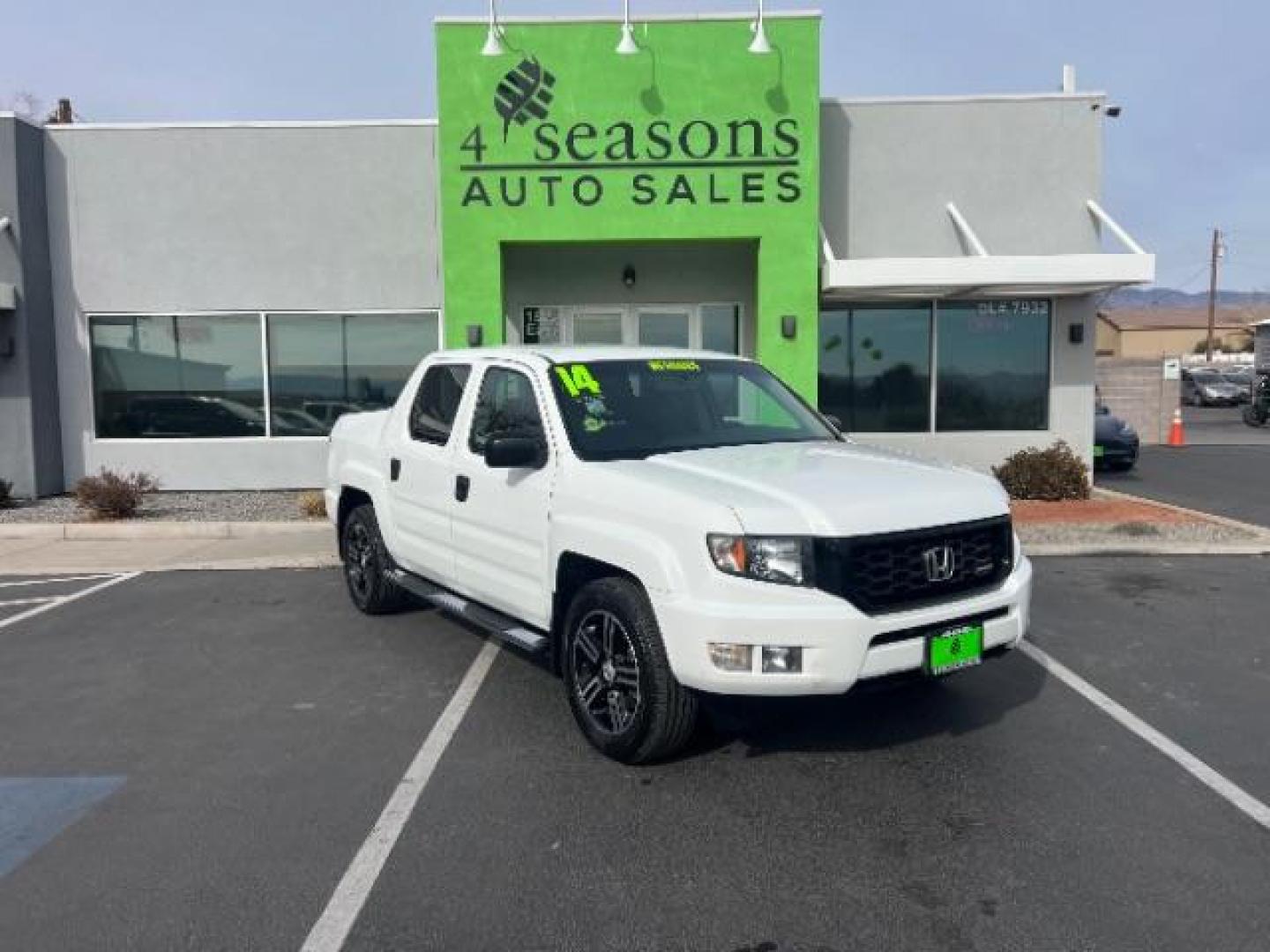 2014 White /Black Honda Ridgeline Sport (5FPYK1F75EB) with an 3.5L V6 SOHC 24V engine, 5-Speed Automatic transmission, located at 940 North Main Street, Cedar City, UT, 84720, (435) 628-0023, 37.692936, -113.061897 - We specialize in helping ALL people get the best financing available. No matter your credit score, good, bad or none we can get you an amazing rate. Had a bankruptcy, divorce, or repossessions? We give you the green light to get your credit back on the road. Low down and affordable payments that fit - Photo#0